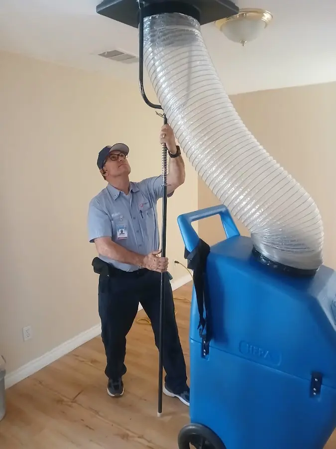 HVAC Installation technician using HEPA equipment in Casas Adobes